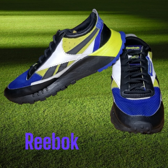 Reebok Classic Leather Legacy "Bright Cobalt/Core Black/Acid Yellow" Shoes - Picture 4 of 9